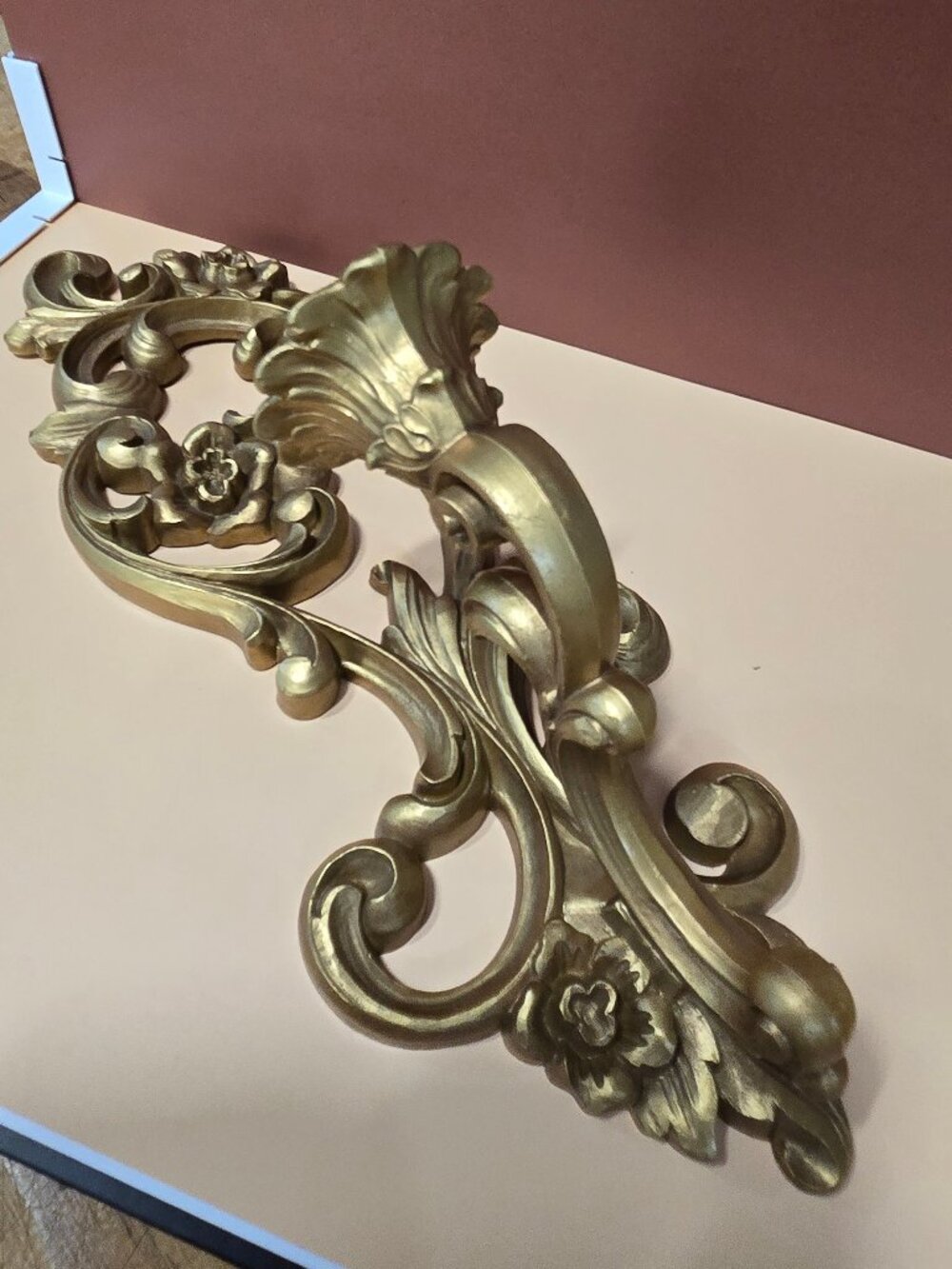 Vintage Gold Hollywood Regency Candle Sconces - 1971 Homco Resin Wall Decor